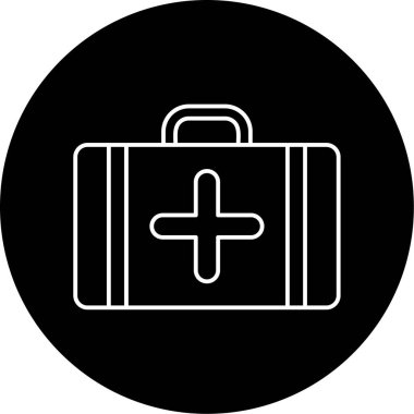 Vektör İlk Yardım Kiti Glyph Simge Tasarımı