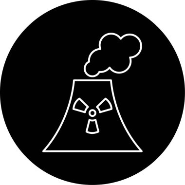 Nükleer güç vektör çizgisi simgesi