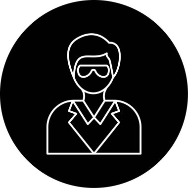 Vektör Bilimadamı Ana Simge Tasarımı 