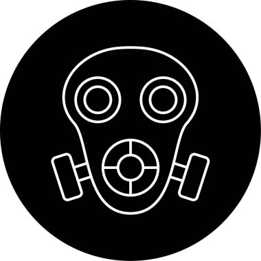 Gaz maskesi simgesinin vektör illüstrasyonu