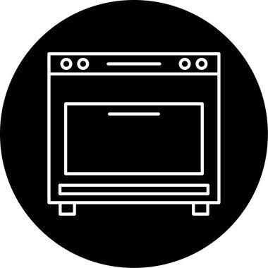 Fırın Vektörü Kabartma Simgesi Tasarımı