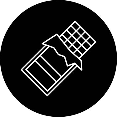 Çikolata Çubuğu Vektör Kabartma Simgesi Tasarımı  