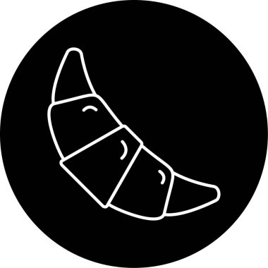 Kruvasan Vektör Kabartma Simgesi Tasarımı