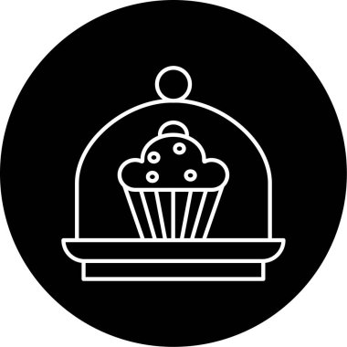 Pasta kubbesi ikonunun vektör çizimi