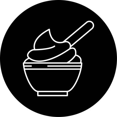 Çırpılmış Krem Vektör Kabartma Simgesi Tasarımı