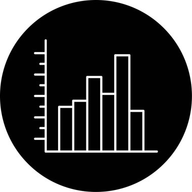 Histogram simgesinin vektör illüstrasyonu