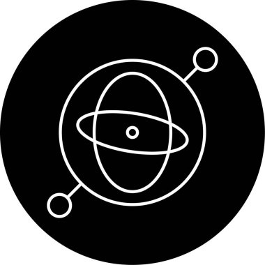 Vektör Jiroskop Kabartma Simgesi Tasarımı