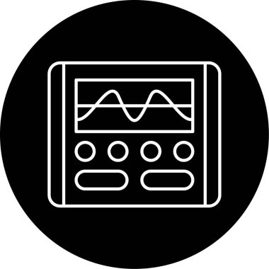 Oscilloscope Vektör Kabartma Simgesi Tasarımı