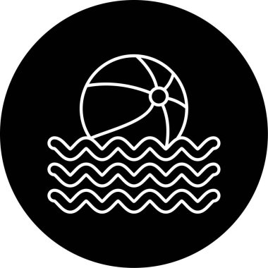 Bir plaj topu simgesinin vektör çizimi