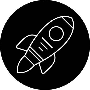 roket ikonu vektör illüstrasyonu