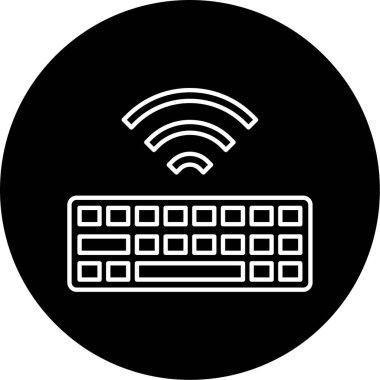 Kablosuz Klavye simgesinin vektör çizimi