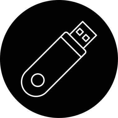 USB flash disk simgesi. vektör illüstrasyonu