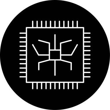 Vektör Cpu Kabartma Simgesi Tasarımı