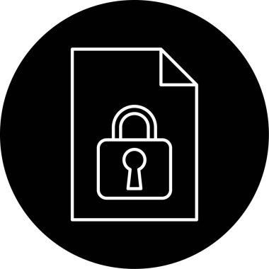 Belge Kilidi simgesinin vektör illüstrasyonu