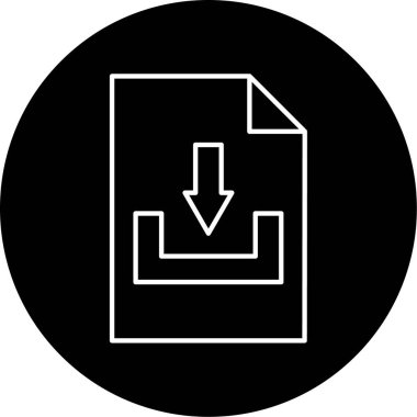 Dosya İndirme Vektörü Kabartma Simgesi Tasarımı