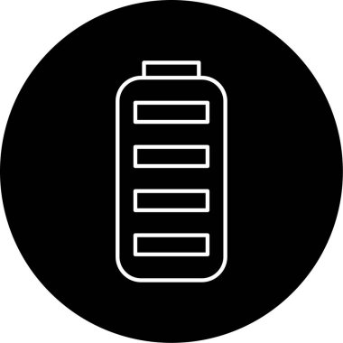 Pil Tam Vektör Kabartma Simgesi Tasarımı