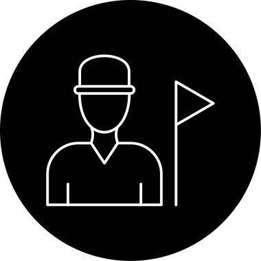 Tur Rehberi Vektör Kabartma Simgesi Tasarımı