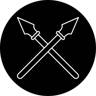 Mızrak Vektörü Kabartma Simgesi Tasarımı