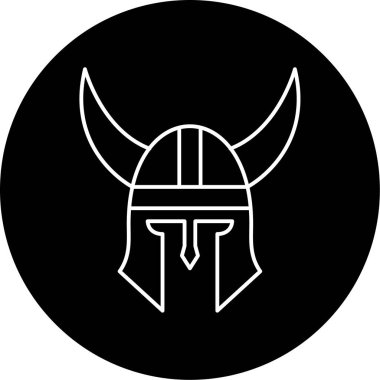 Bir Viking miğfer simgesinin vektör çizimi 
