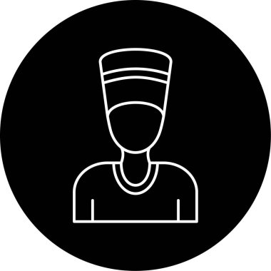 Nefertiti Vektör Kabartma Simgesi Tasarımı