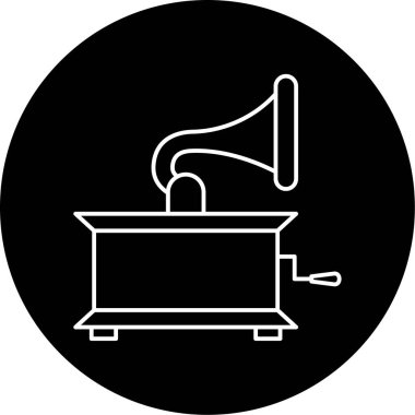 Gramofon Vektör Sembol Tasarımı
