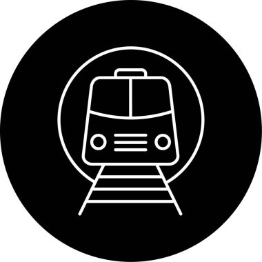 Bir tren simgesinin vektör illüstrasyonu