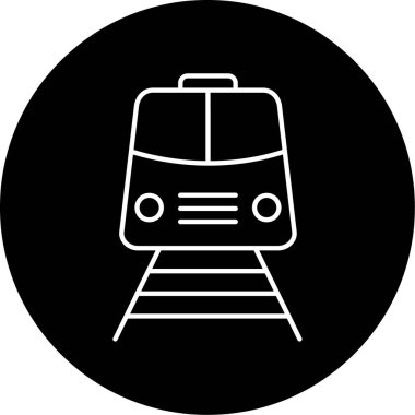 Bir tren simgesinin vektör illüstrasyonu
