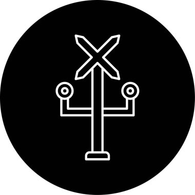 Demiryolu Vektör Kabartma Simgesi Tasarımı