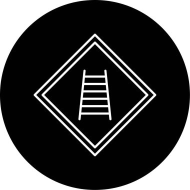 Demiryolu Vektör Kabartma Simgesi Tasarımı