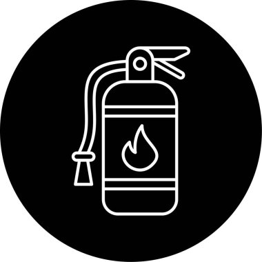 Yangın söndürme simgesi, vektör illüstrasyonu