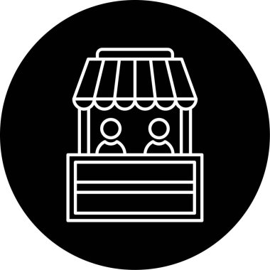 Bilet Ofisi Vektör Kabartma Simgesi Tasarımı