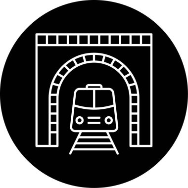 Bir tren simgesinin vektör illüstrasyonu