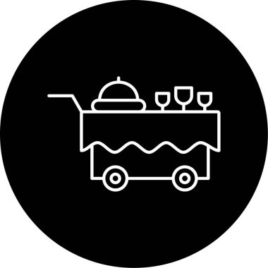 Gıda Trolley Vektör Kabartma Simgesi Tasarımı