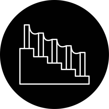 Merdiven Vektörü Kabartma Simgesi Tasarımı