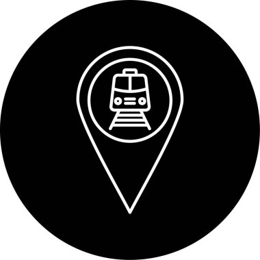 Tren Konumu Vektör Kabartma Simgesi Tasarımı