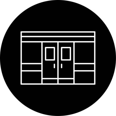 Tren Kapısı Vektörü Kabartma Simgesi Tasarımı