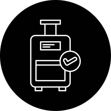 Bagaj Vektör Kabartma Simgesi Tasarımı Kontrol Et