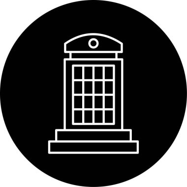 Telefon Booth Vektör Kabartma Simgesi Tasarımı