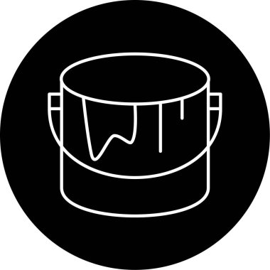 Boya Kovası Vektörü Kabartma Simgesi Tasarımı 