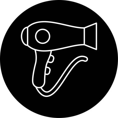 Vektör Saç Kurutma Simgesi Tasarımı