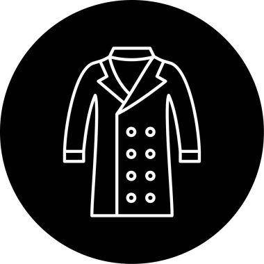 Vektör Palto Kabartma Simgesi Tasarımı