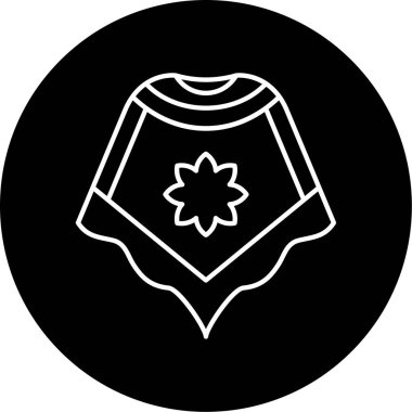 Vektör Poncho Glyph Simge Tasarımı