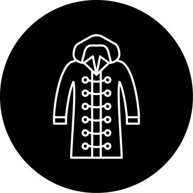 Vektör Duffle Ceket Kabartma Simgesi Tasarımı