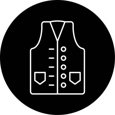 Vektör Yeleği Kabartma Simgesi Tasarımı