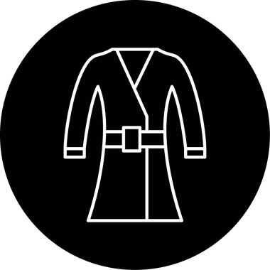 Vektör Bornozu Kabartma Simgesi Tasarımı