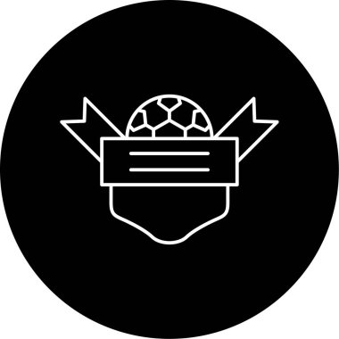 Futbol Sancak Vektörü Glyph Simgesi Tasarımı 