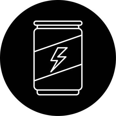 Enerji İçeceği Vektörü Kabartma Simgesi Tasarımı 