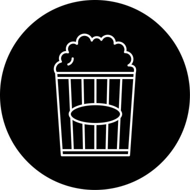 Patlamış Mısır Vektörü Kabartma Simgesi Tasarımı 