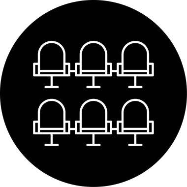 Oturma Vektörü Kabartma Simgesi Tasarımı 