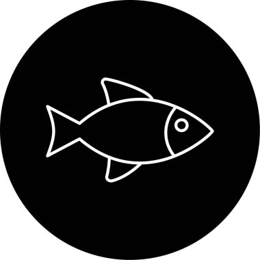 Balık Vektörü Kabartma Simgesi Tasarımı 